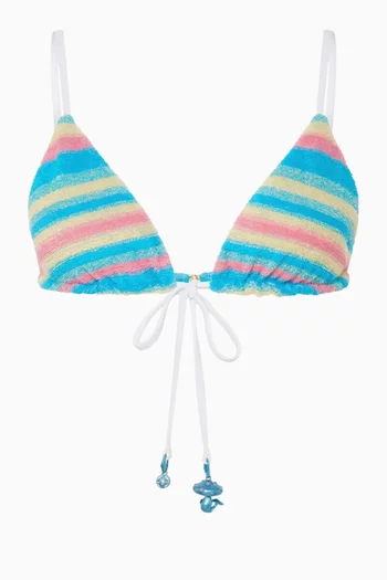 Stripe Towelling Bikini Top