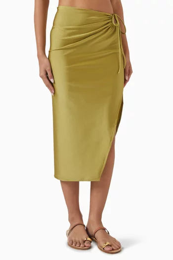 Solid AD Frilled Midi Skirt