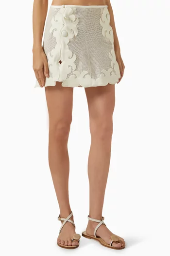 Réseau Appliqué Mini Skirt in Cotton