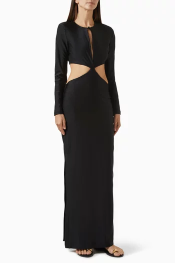 Solid Cut-out Maxi Dress