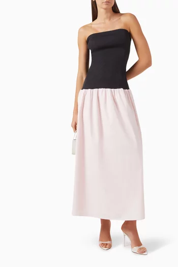 Amyra Maxi Dress in Poplin & Jersey