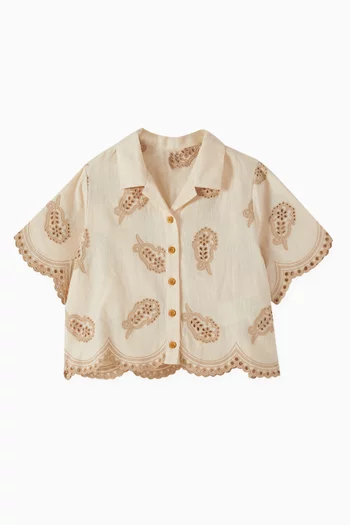 Embroidered Rhiannon Shirt in Cotton