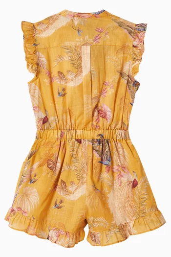 Rhiannon Frill Playsuit in Cotton