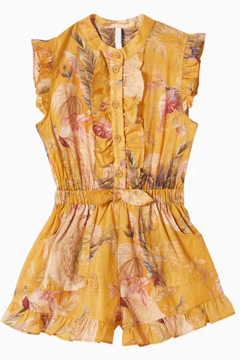 Rhiannon Frill Playsuit in Cotton