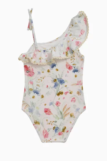 Lucky Kids Frill One-shoulder Swimsuit