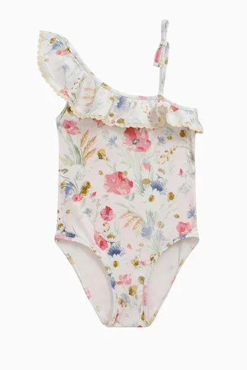 Lucky Kids Frill One-shoulder Swimsuit