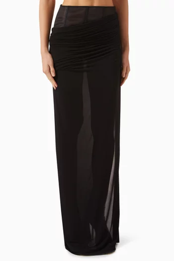 Coiled Corset Maxi Skirt in Jersey
