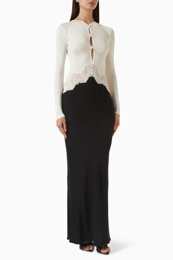 Open Twist Verner Lace Maxi Dress