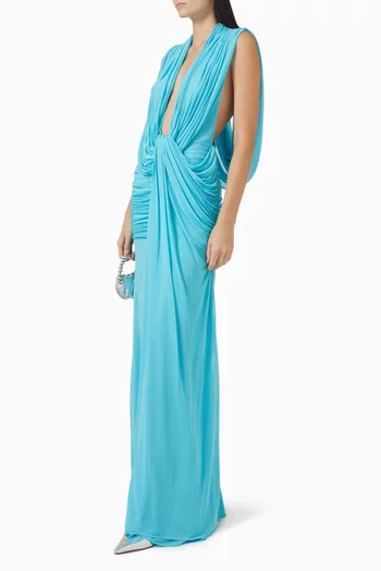 Ripple Drape Gown in Jersey