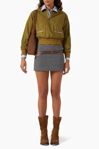 3D Printed Belt Mini Skirt in Technical-wool