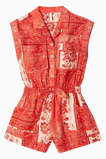 Bandana-print Lucky Playsuit in Cotton