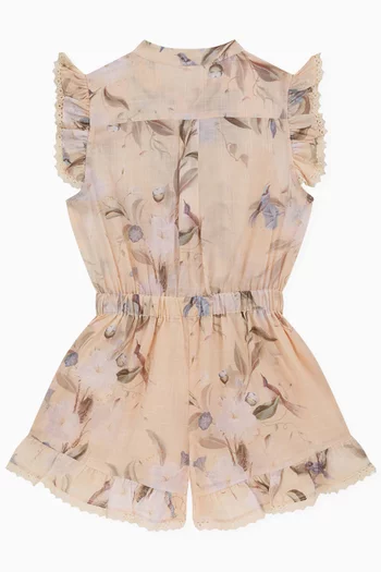 Cascadian Frill Playsuit in Cotton