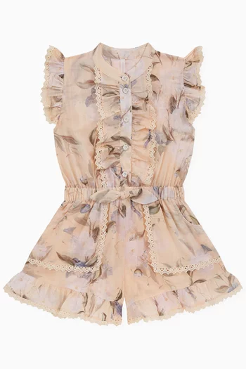 Cascadian Frill Playsuit in Cotton