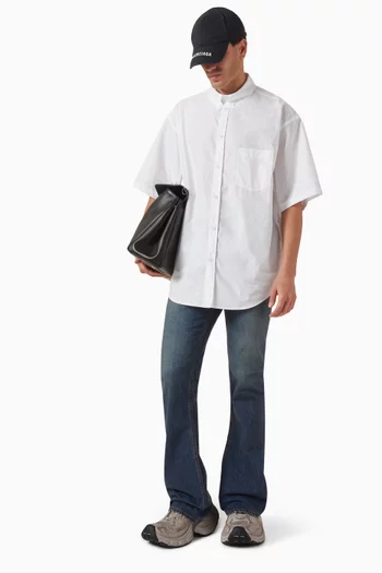 Security Tape Logo Large-fit Shirt in Cotton-poplin