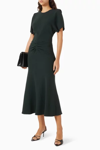 Gathered-waist Midi Dress