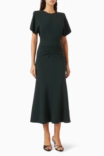 Gathered-waist Midi Dress