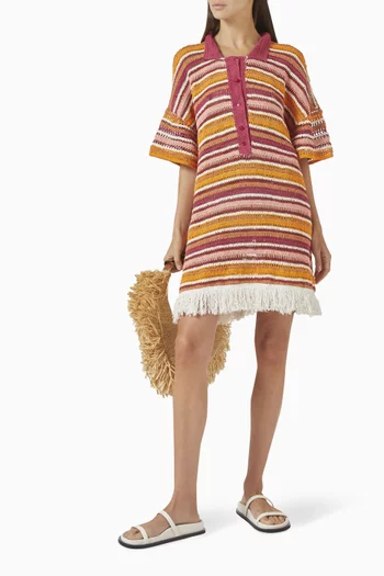 Cabana Crochet Mini Dress in Cotton