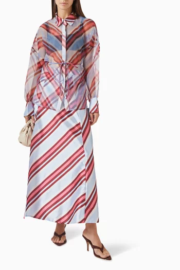 Oversized Sheer Stripe Shirt in Organza