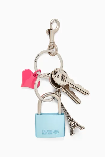 BB Padlock Keychain Charm in Metal