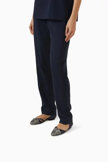 Rhinestone-embellished Flats in Satin