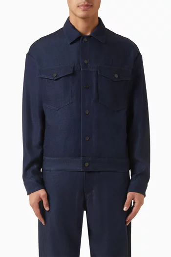 Pocket Blouson Jacket in Denim