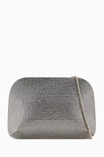 La Prima Clutch in Strass Crystal & Satin