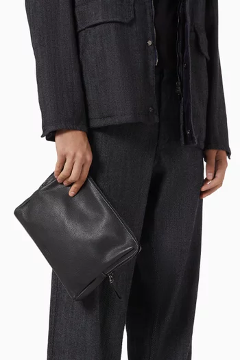 Large Zip Toiletry Bag in Calfskin