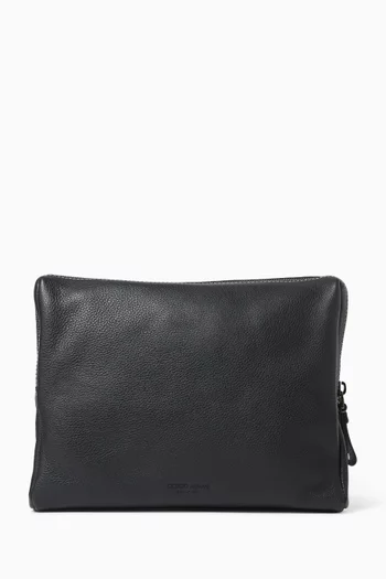 Large Zip Toiletry Bag in Calfskin