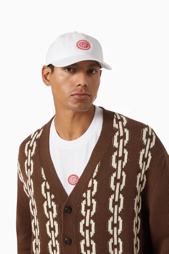 Chain Crest-embroidered Baseball Cap in Cotton-canvas