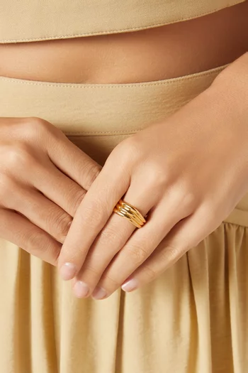 Savi Signature Triple Ring in 18kt Recycled Gold Vermeil