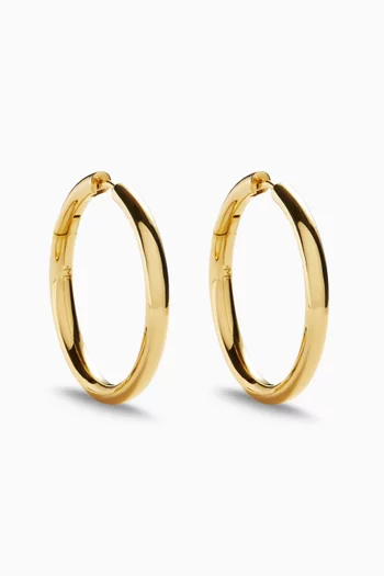 Classic Tunnel Medium Hoop Earrings in 18kt Gold-plated Brass