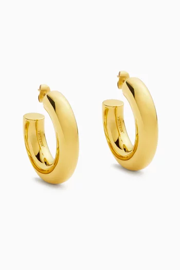 Large Chubby Hoop Earrings in 18kt Gold-plated Brass