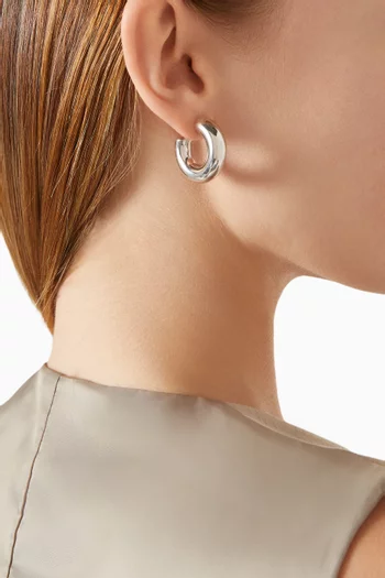 Medium Chubby Hoop Earrings in Sterling Silver