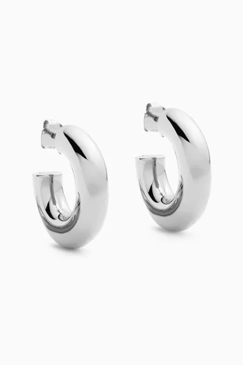 Medium Chubby Hoop Earrings in Sterling Silver