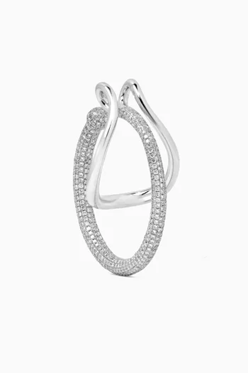 Diamond Hoop Single Ear Cuff in 18kt White Gold