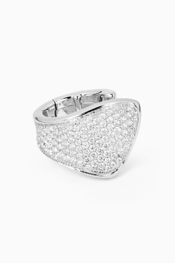 Diamond Wrap Single Ear Cuff in 18kt White Gold