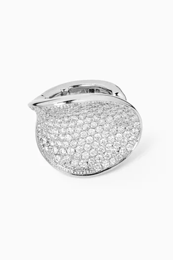 Diamond Wave Single Ear Cuff in 18kt White Gold
