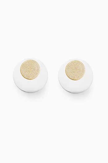Diamond Disc Earrings in 18kt Gold