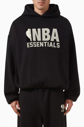 كنزة بغطاء رأس وشعار NBA صوف