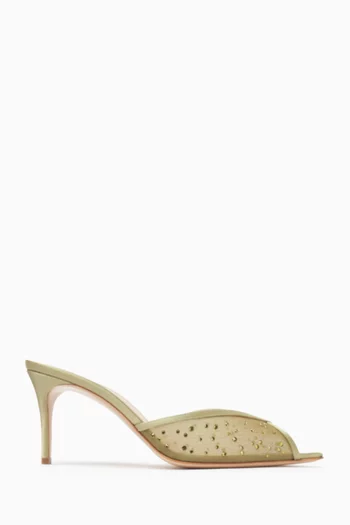Katy Glitz 75 Mule Sandals in Mesh