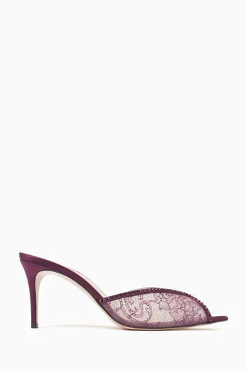 Katy 75 Sandals in Lace & Satin