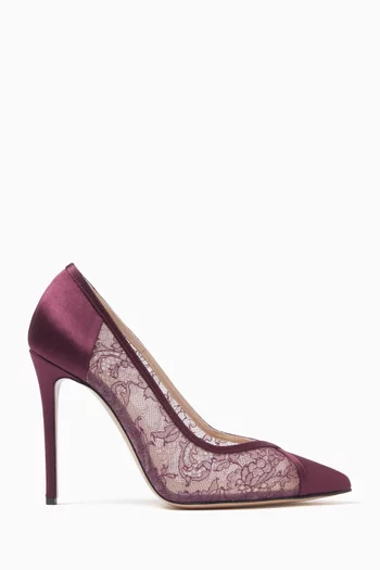 Nora 105 Pumps in Lace & Satin