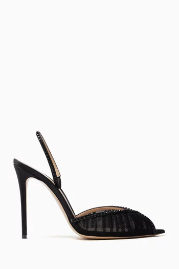 Katy 105 Slingback Sandals in Tulle & Satin