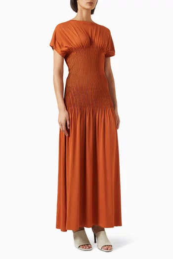 Knife-pleated Dress in Jersey