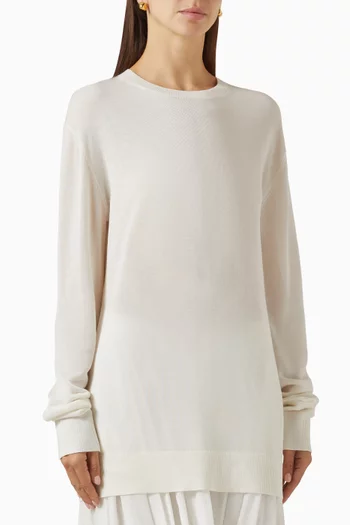 Oversized Knit Sweater in Lyocell Blend