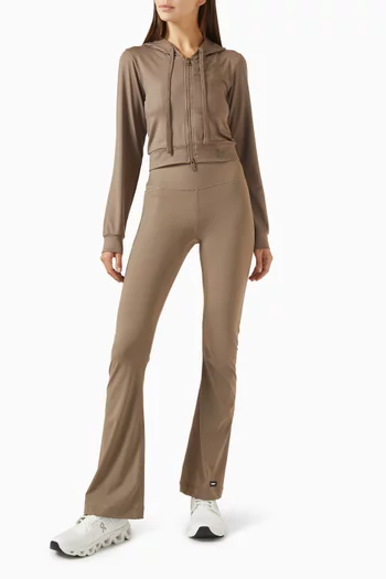 V-back Flared Leggings in Recycled Softskin