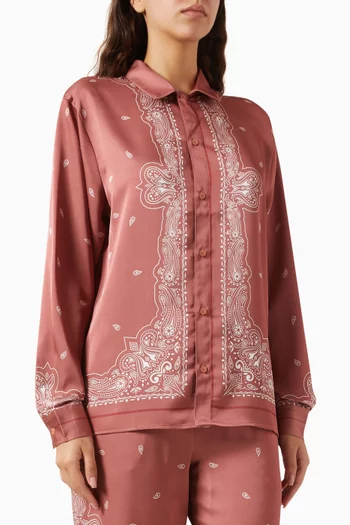 Paisley-print Shirt in Recycled Satin