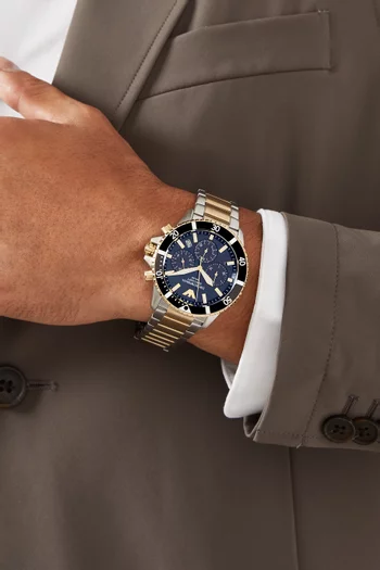 World Explorer Solar-powered Chronograph Watch, 43.5mm