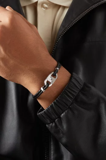 Two-tone ID Bracelet in Leather