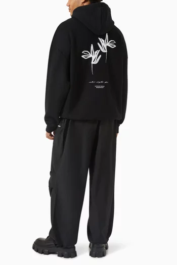 Ink Flower Oversized Hoodie in Cotton